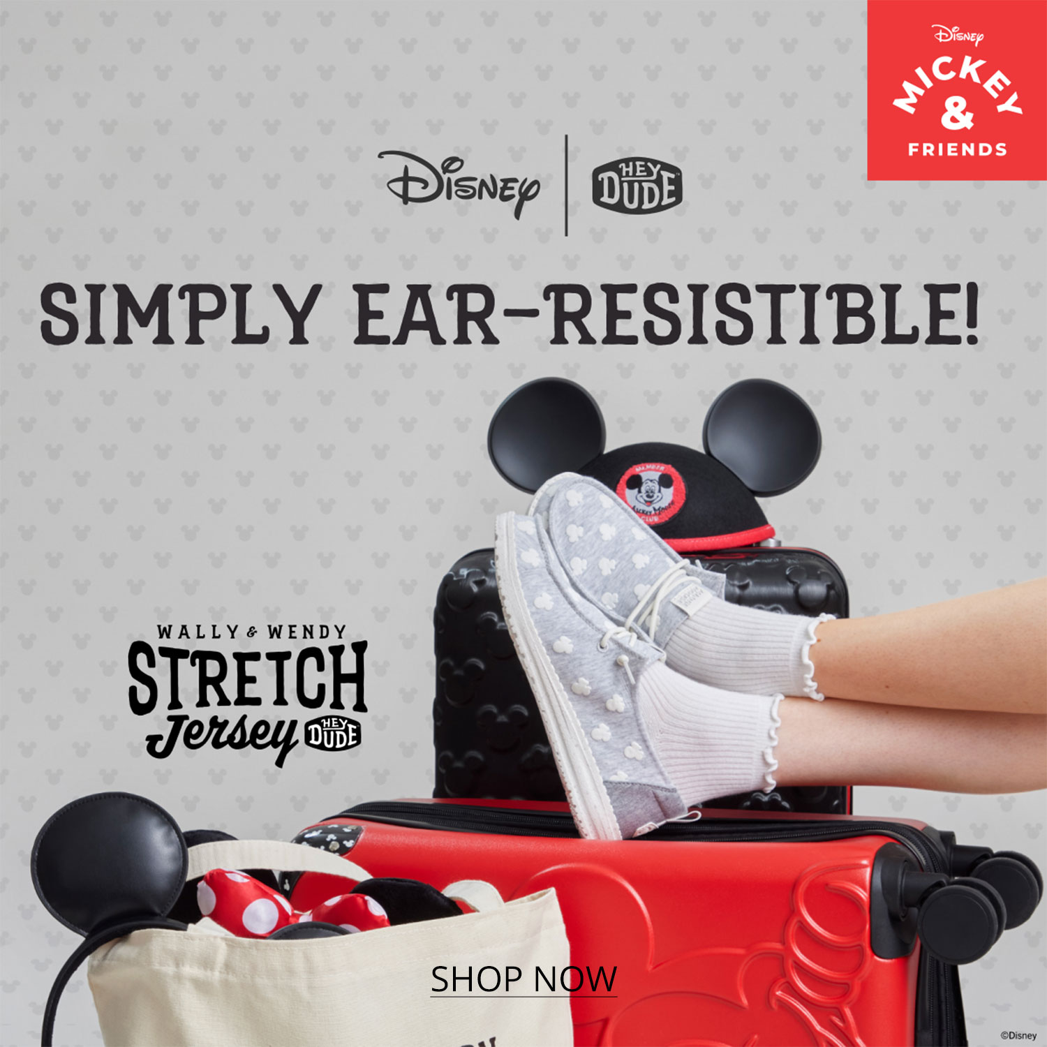 The new HeyDude Minnie Mouse shoes are available at Rack Room Shoes