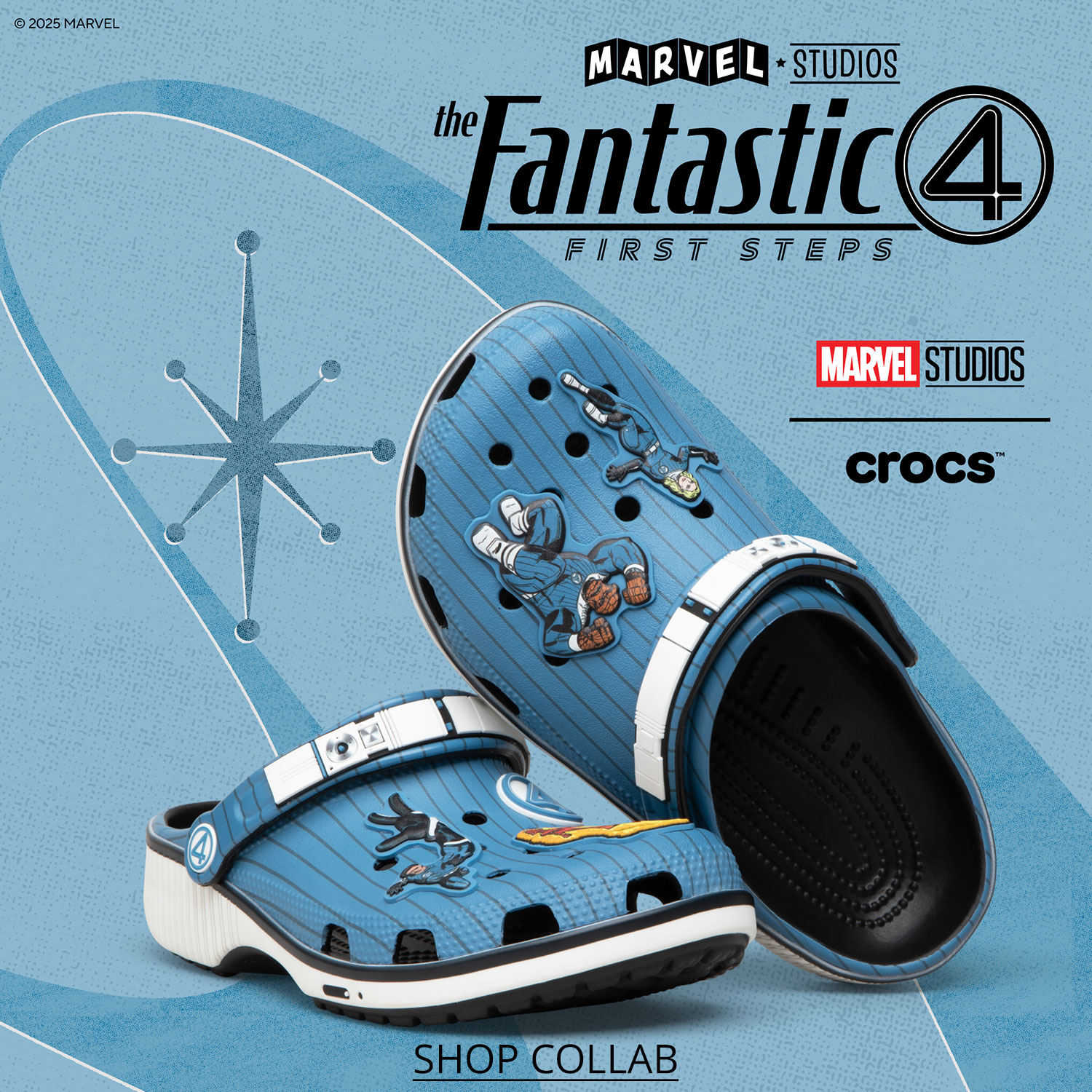 Fantastic 4 themed Crocs clog sandals