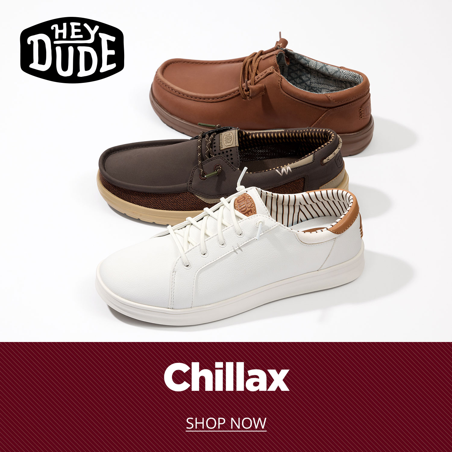 Assortment of men's HeyDude shoes
