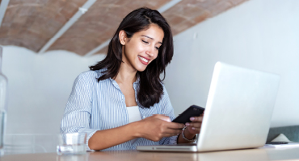 Woman using her phone