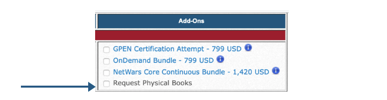 Electronic Courseware Add-On During Registration