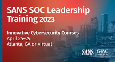 SANS SOC Leadership Training 2023