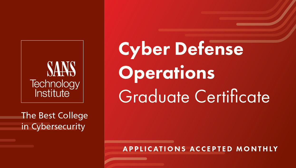 Graduate Certificate Program in Cyber Defense Operations