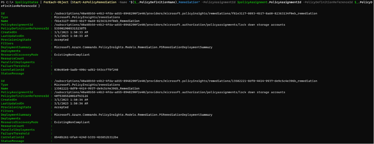 Screenshot of PowerShell code