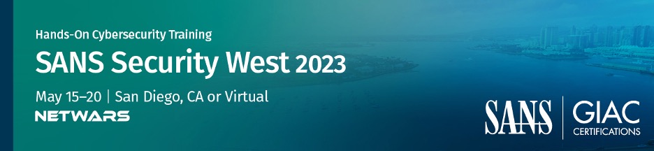 SANS Security West 2023 Banner