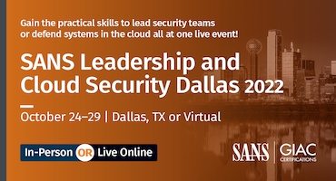 SANS Leadership & Cloud Security Dallas 2022