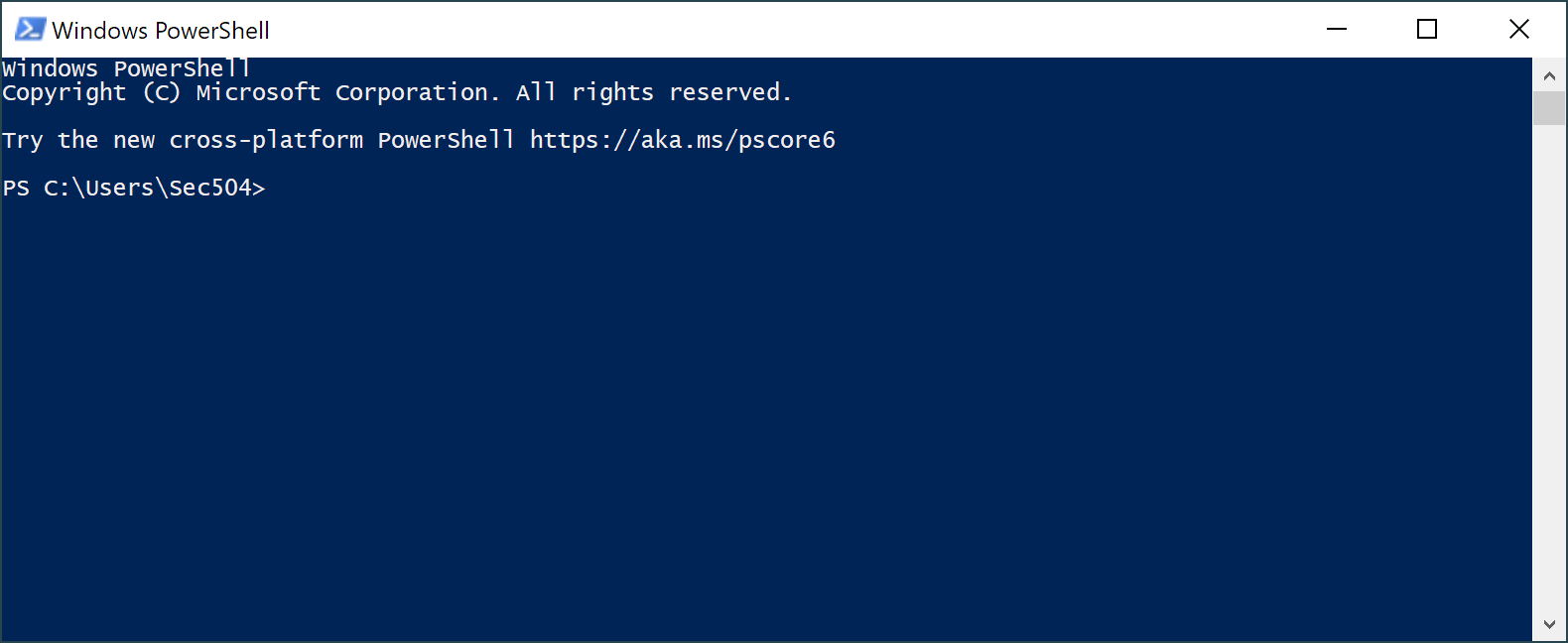 Empty PowerShell prompt on Windows