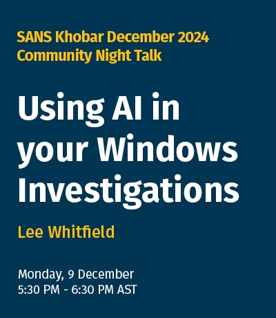 Community Night - SANS Khobar December