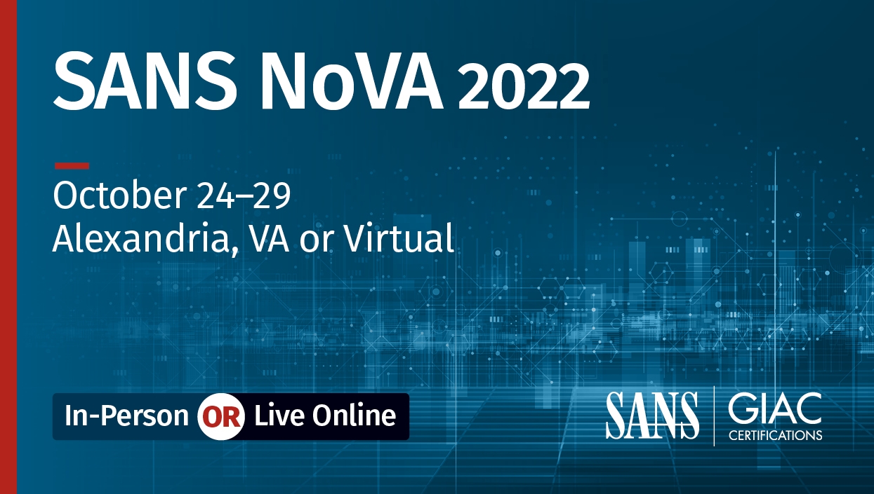 SANS NoVA Event 2022 Promo Graphic