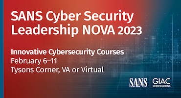 SANS Cyber Security Leadership NoVA 2023