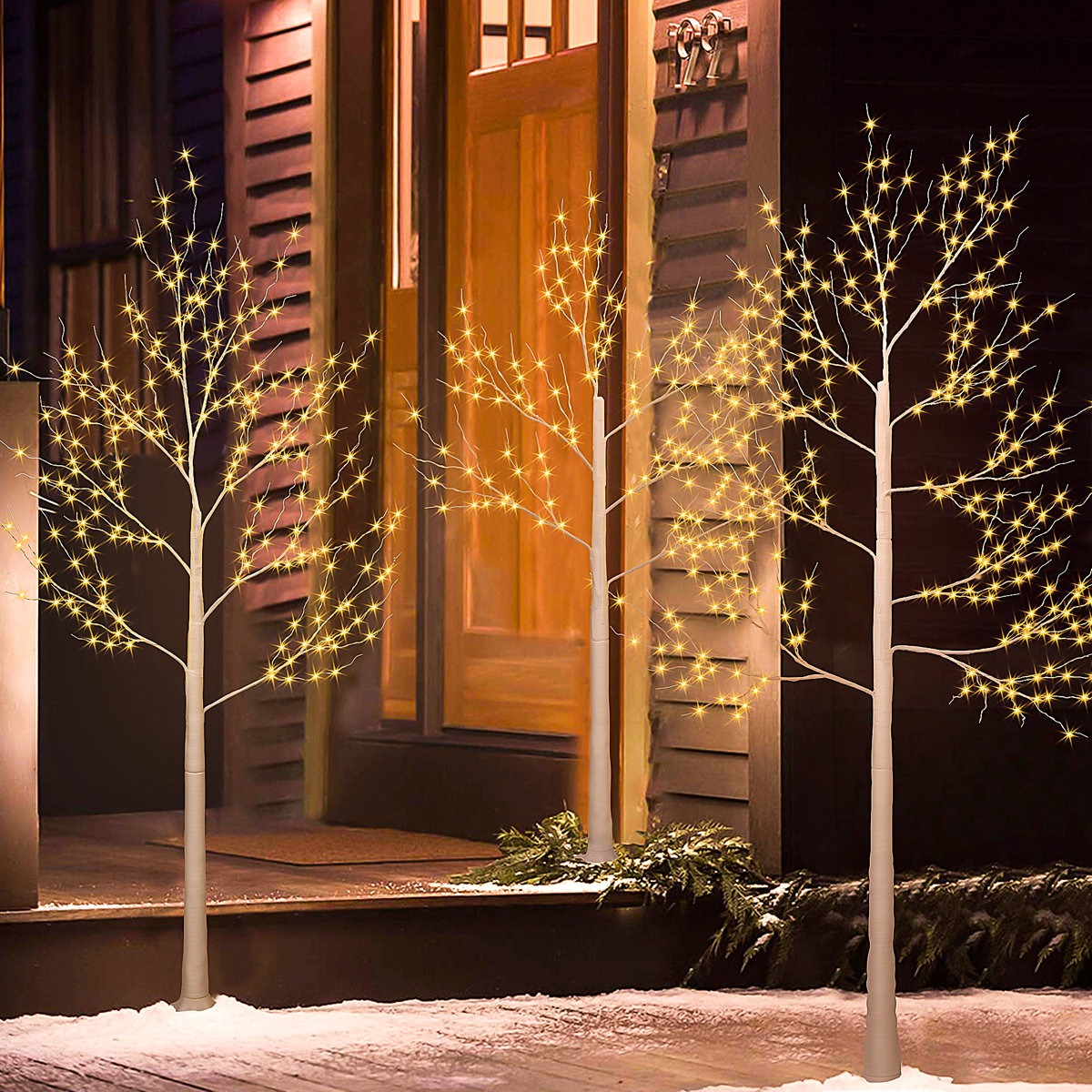 3 White Lighted Artificial Trees $75 at Brad's Deals