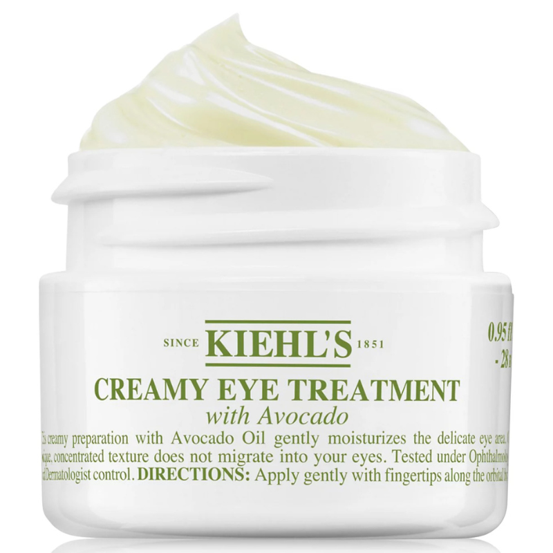 Kiehl's Creamy Eye Treatment with Avocado is a hydrating eye cream designed to moisturize the delicate eye area with avocado oil. The unique texture does not migrate into the eyes, ensuring gentle application.