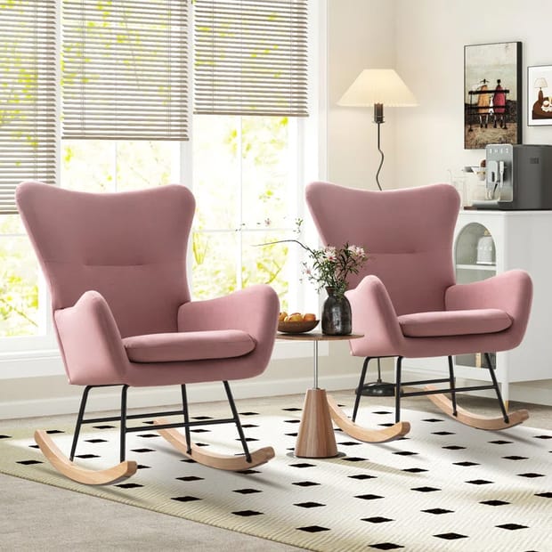 2pc Upholstered Rocking Chair Set $140 at Brad's Deals