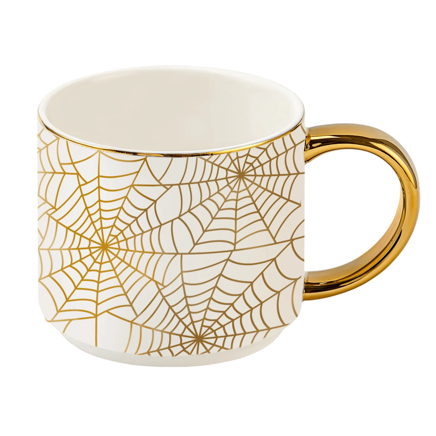 Halloween Gold Spiderwebs Mug $13 at Brad's Deals