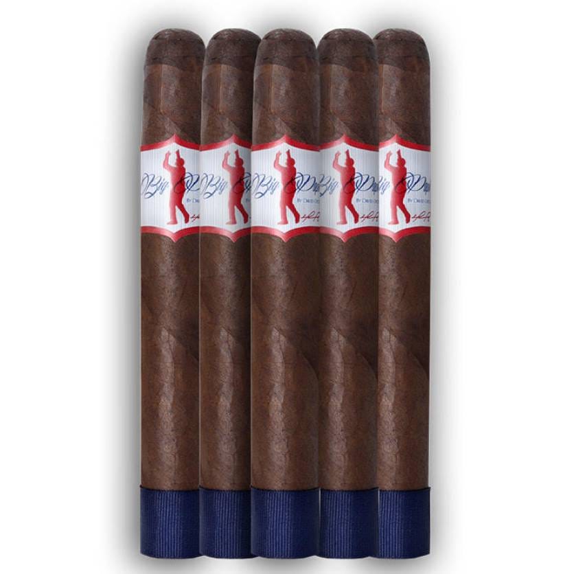 5-pack of David Ortiz cigars featuring a dark wrapper, with a white and red band displaying a silhouette of a figure.