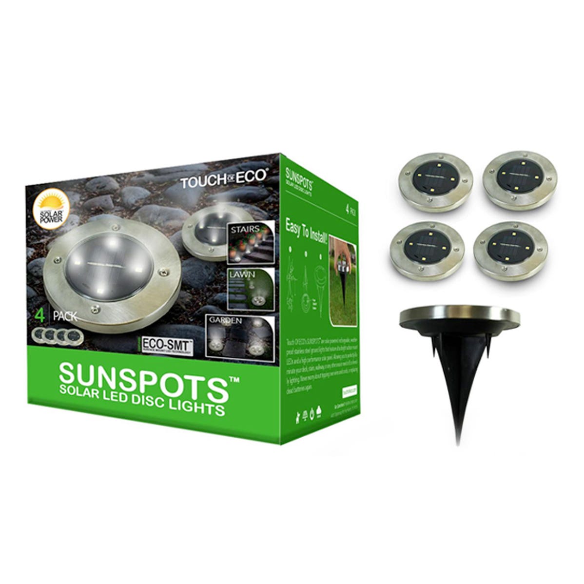 16pk Solar Patio Disc Lights are circular solar-powered LED lights for outdoor use, ideal for stairs, lawns, and gardens. They are easy to install with included stakes and charge via sunlight for eco-friendly lighting.