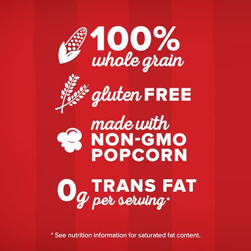 The label showcases Orville Redenbacher Popcorn Kernels as 100% whole grain, gluten-free, made with non-GMO popcorn, and containing 0g trans fat per serving.