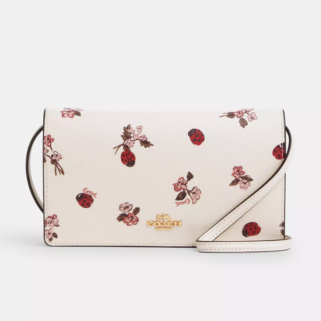 Coach store Women's North/South Crossbody in Ladybug Floral Print