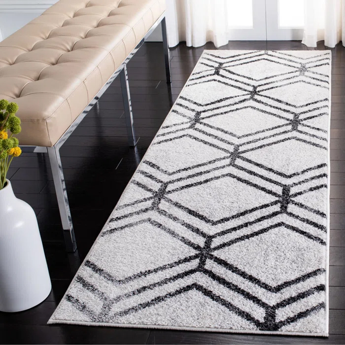 Stain-Resistant Geometric Runner Rug $37 at Brad's Deals