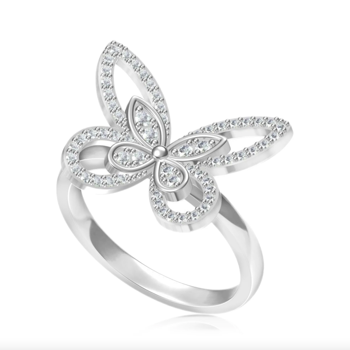 CZ Butterfly Ring 12 at Brad's Deals