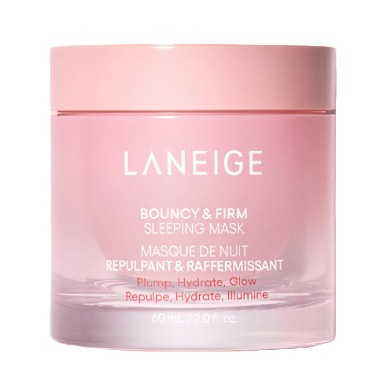 Laneige Bouncy & Firm Sleeping Mask is a 60 mL overnight skincare treatment designed to plump, hydrate, and enhance skin glow.