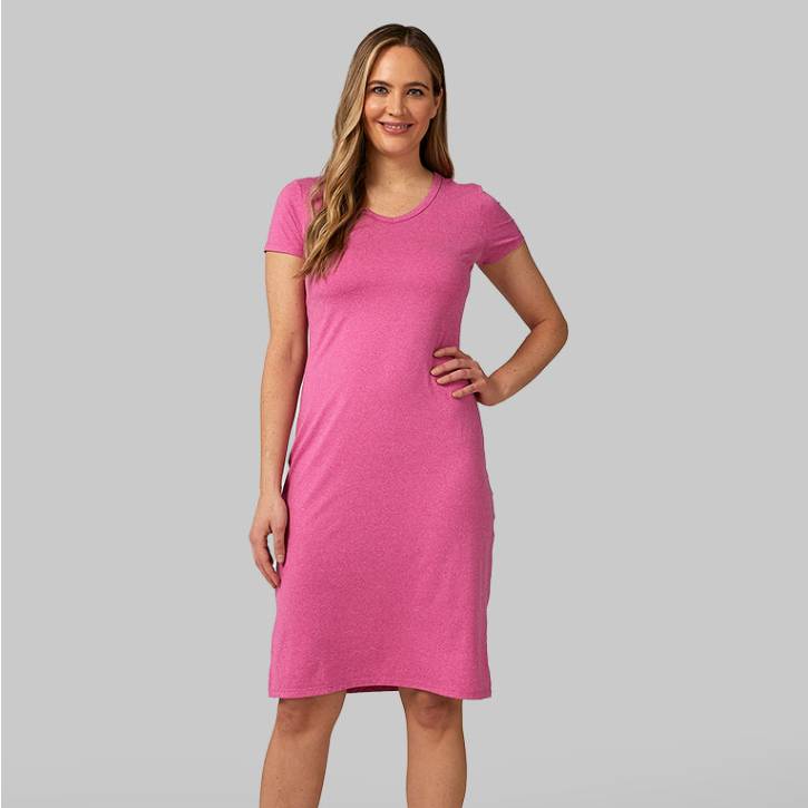 knee length dresses for ladies 32 Degrees Women's Cool Racerback Bra Dress - Built-in Support Moisture Wicking Dress