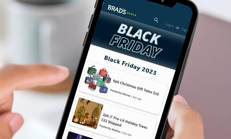 Brad's Deals Black Friday page on phone