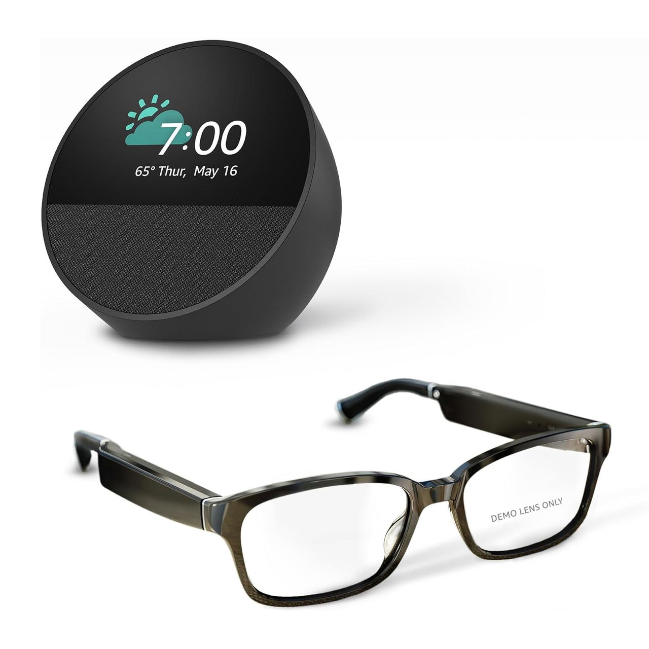 Smart Spectacles Frame Echo Frames Smart Glasses + Echo Dot $180 at Brad's Deals