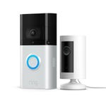 A Ring video doorbell and an indoor security camera are displayed.
