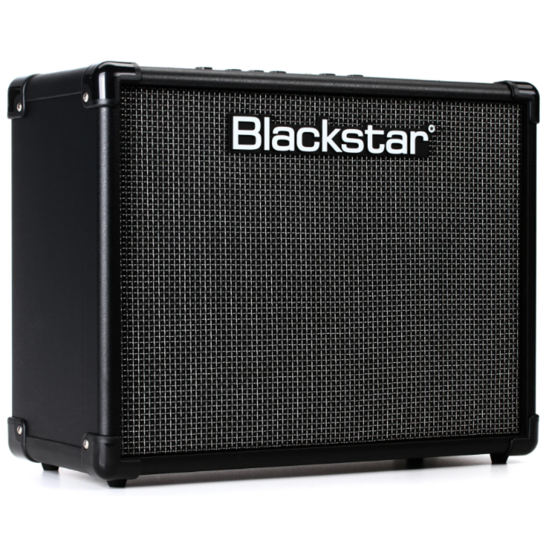 Blackstar-branded guitar amplifier with a black exterior and mesh front.