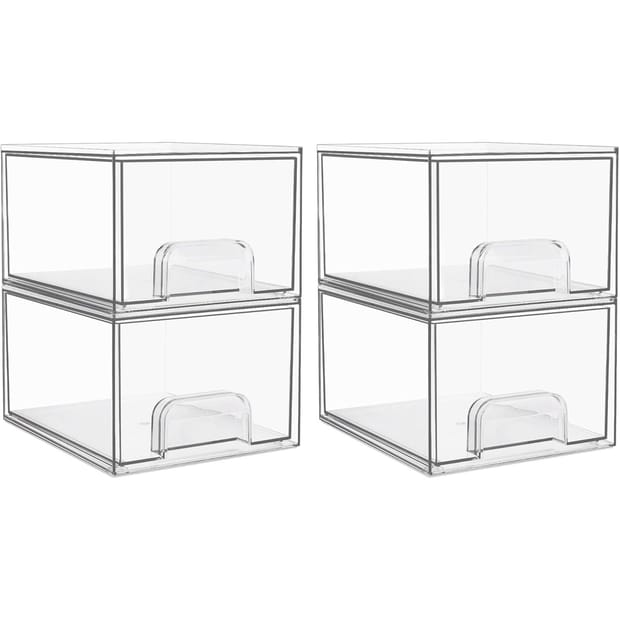 50% Off 4pk Stackable Storage Boxes at Brad's Deals