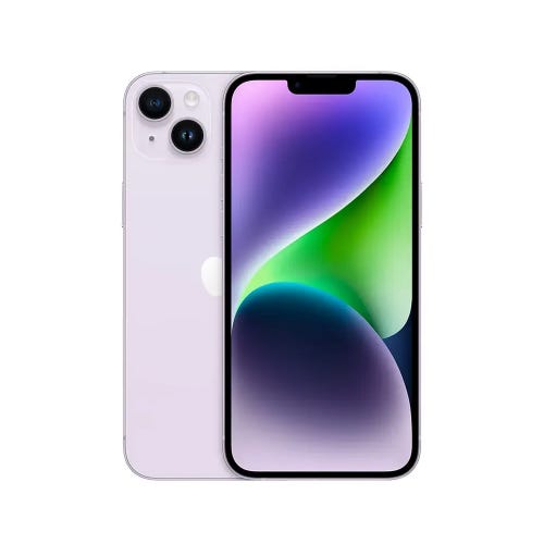 A smartphone with a dual-camera setup on the back and a front display showing a colorful, abstract wallpaper. The device has a sleek design with a modern aesthetic.