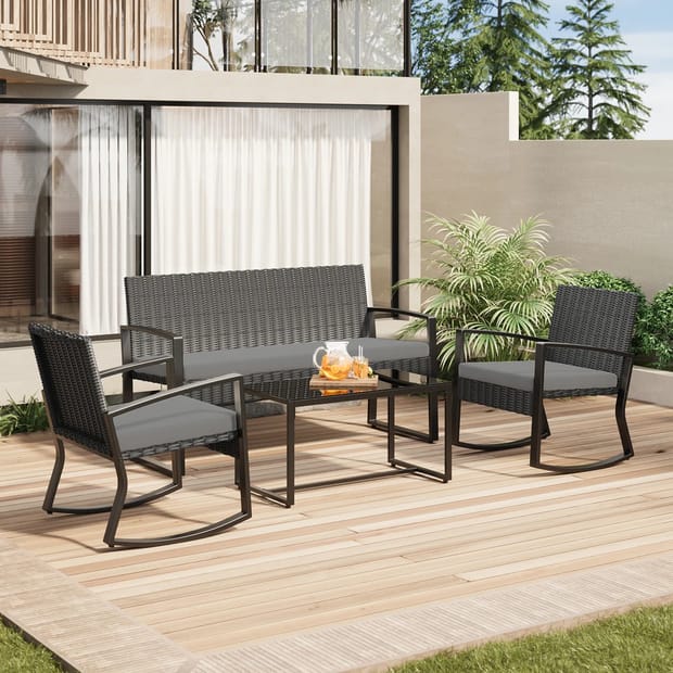 4pc Patio Set with Rocking Chairs $160