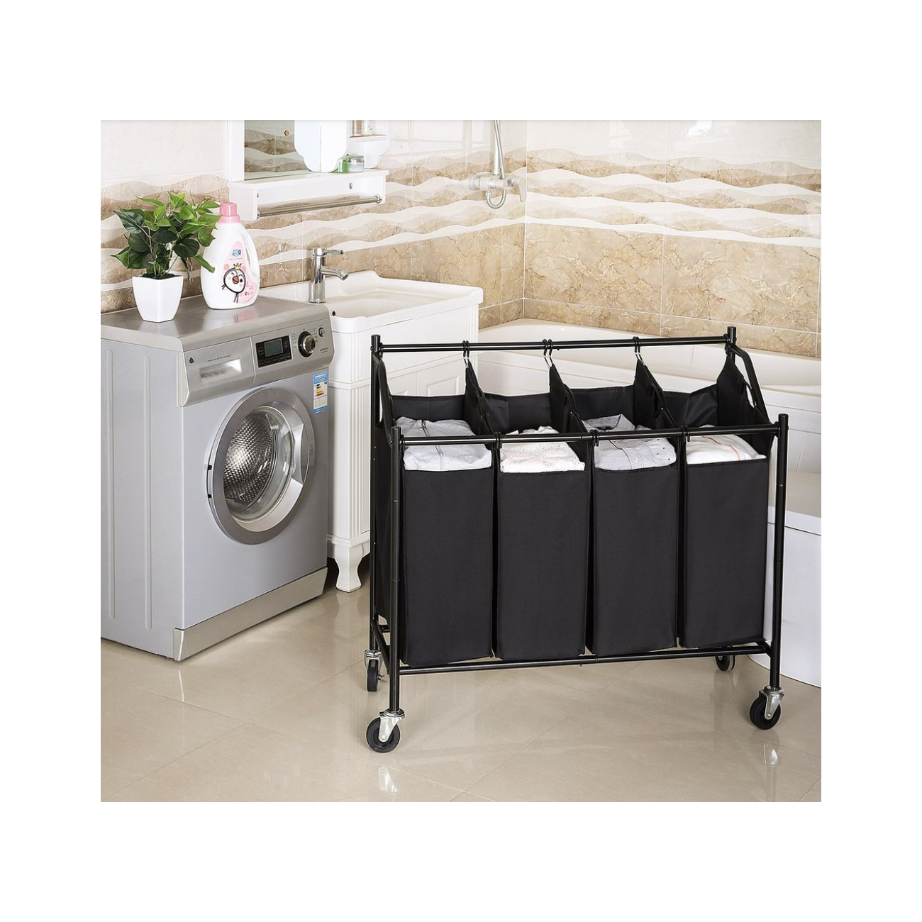 4-Compartment Rolling Hamper $42 Shipped at Brad's Deals