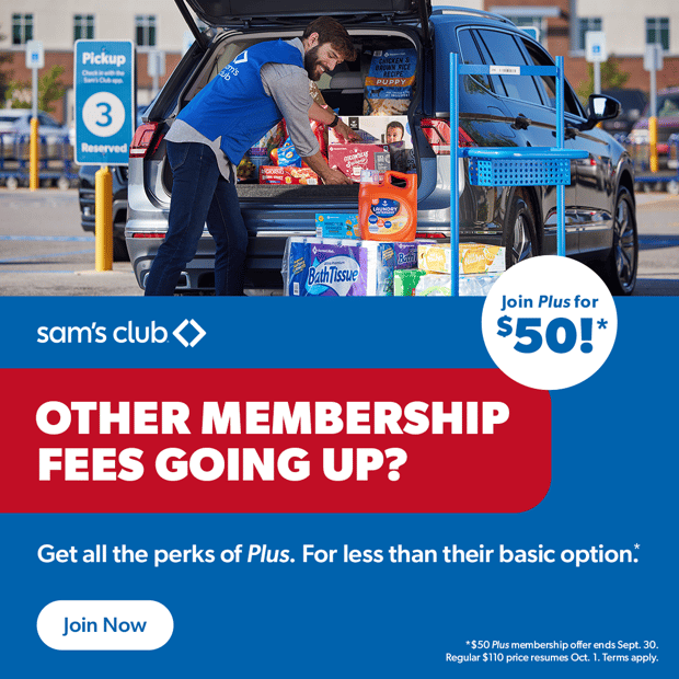 Sam's Club 1-Year Plus Membership $50 at Brad's Deals
