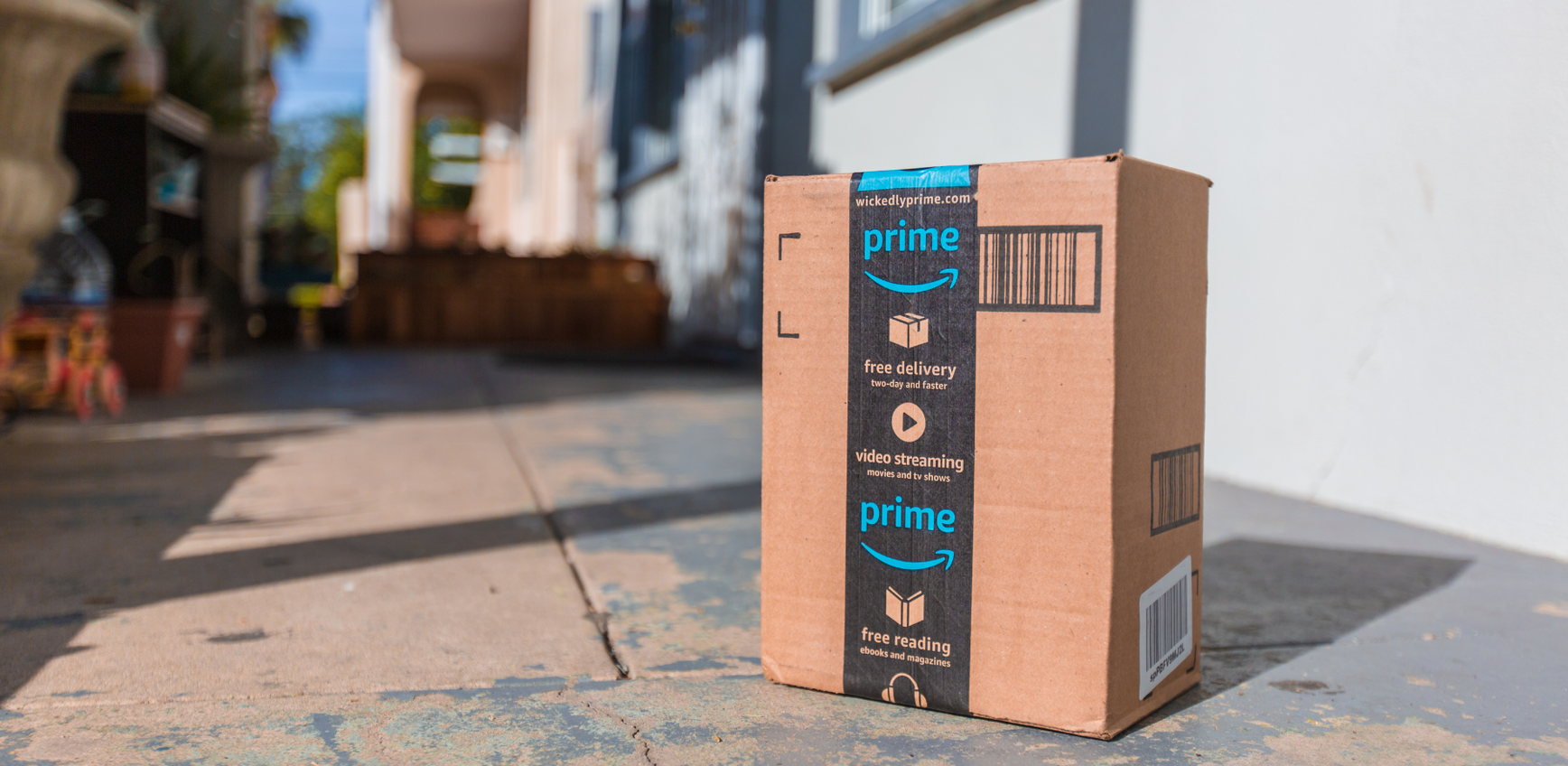 Amazon prime box on ground