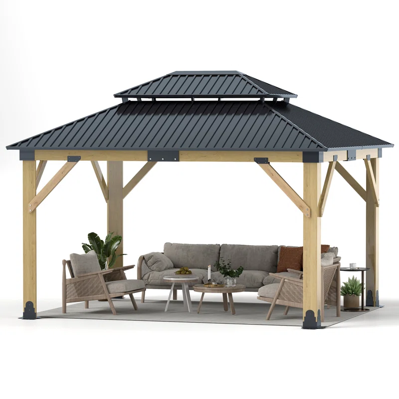10' x 13' Solid Wood Gazebo 900 at Brad's Deals