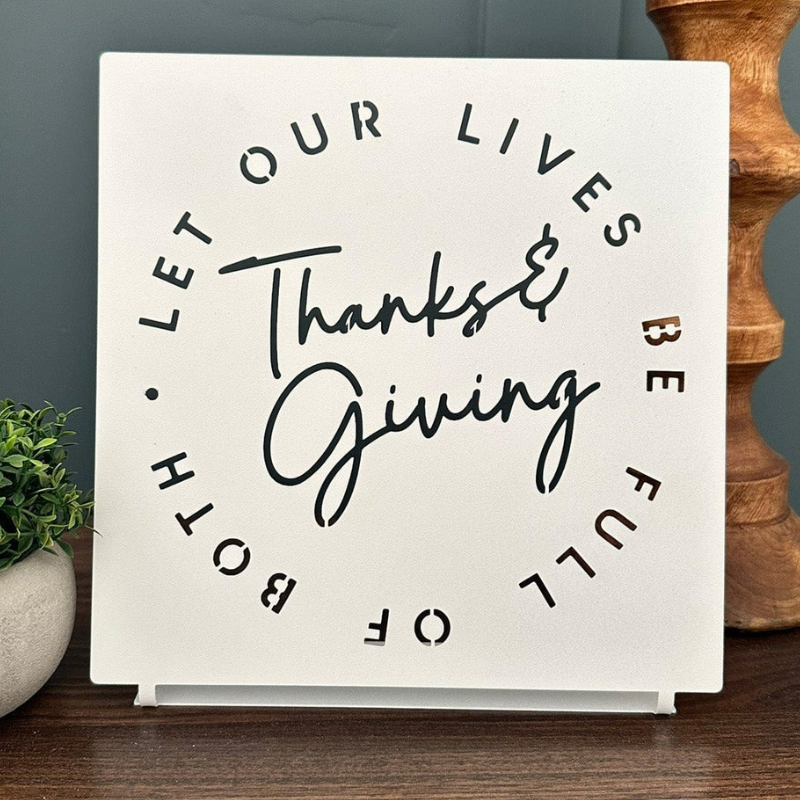 Thanks and Giving Tabletop Sign $23 at Brad's Deals