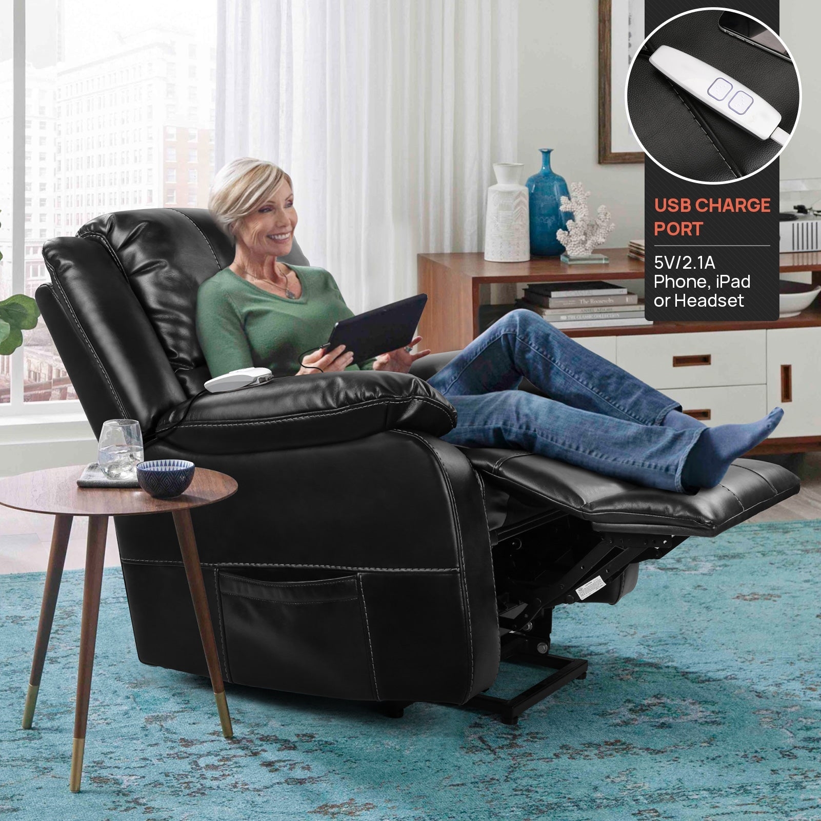 Power Lift Leather Recliner 350 Shipped