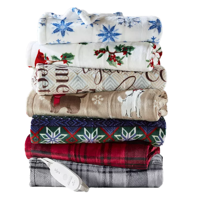Heated Plush Holiday Throw 35 at Brad's Deals