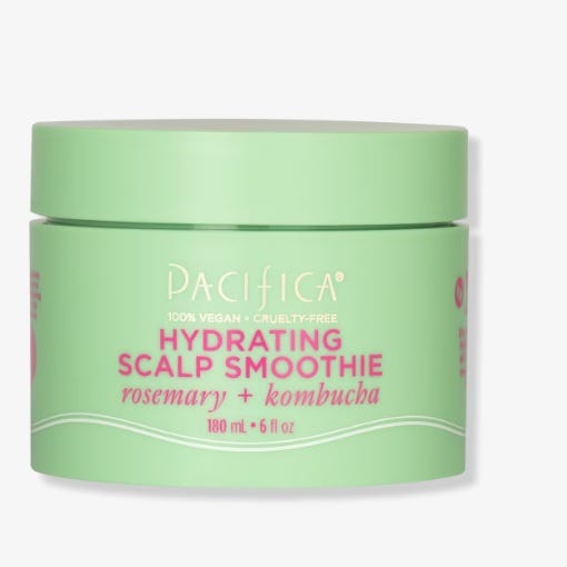 Pacifica Hydrating Scalp Smoothie with rosemary and kombucha, vegan and cruelty-free, in a 180 mL container.