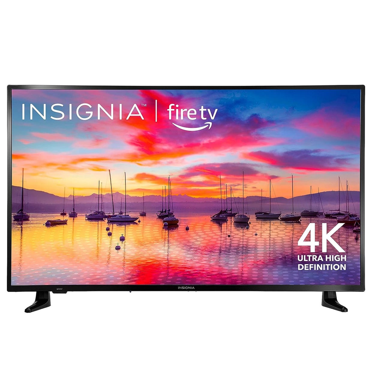 Insignia brand 4K ultra-high-definition television with Fire TV integration.