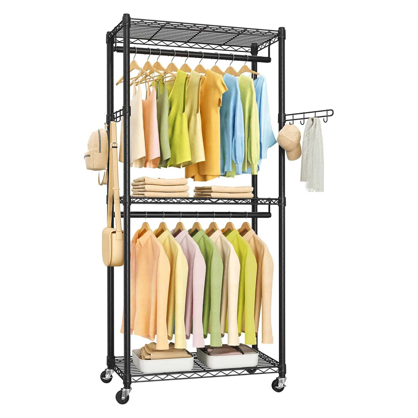 Wheeled Clothing Rack $57 at Brad's Deals