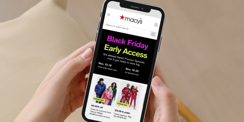 Macy's app featuring Black Friday 