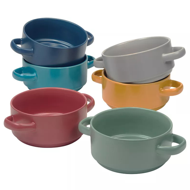 6pc Stoneware Soup Crock Set $15 at Brad's Deals