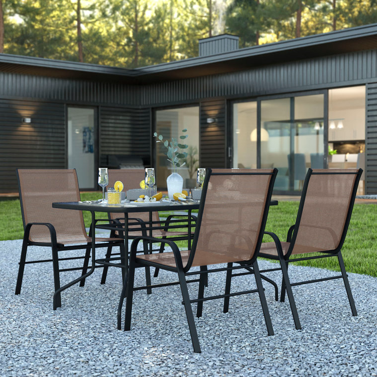 5pc Patio Set with Stackable Chairs 203