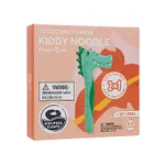 The Coconut Grove Kiddy Noodle is a child's inflatable pool toy shaped like a green crocodile, measuring 38 inches long and recommended for ages 3-6.