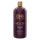 CHI Deep Brilliance Olive & Monoi Optimum Moisture Shampoo, sulfate and paraben-free, 32 fl. oz. (946 mL), made in the USA.