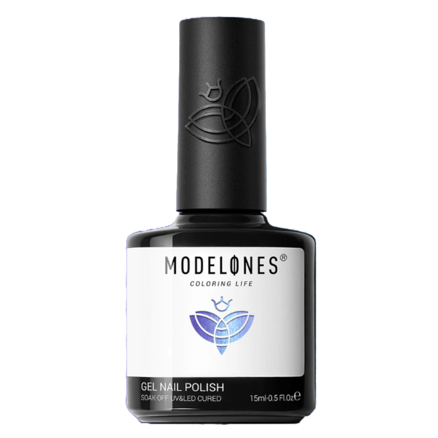 Modelones Gel Nail Polish, 15ml, features a \“Buy 4 Get 4 Free\“ offer. The bottle displays the brand logo and includes text stating \“Coloring Life\“ and \“Soak-off UV & LED Cured.\“