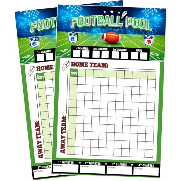 Set of 2 Football Pool Posters $5 at Brad's Deals